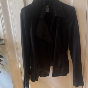 Yves Saint Laurent Black Ruffled Blazer